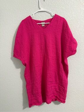 Chico's Hot Pink V-Neck Tunic Dress